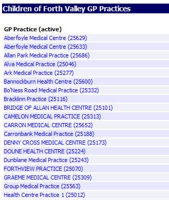 on Area GP Practices Select the practice from the list of active
