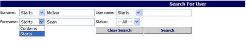 WORKING WITH THE NHS DIRECTORY User Search You can search for a user by surname and forename and/or a user name.