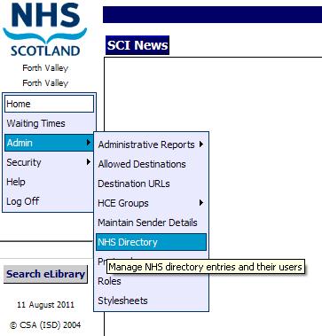 WORKING WITH THE NHS DIRECTORY Changing a user s password You will need to change users passwords