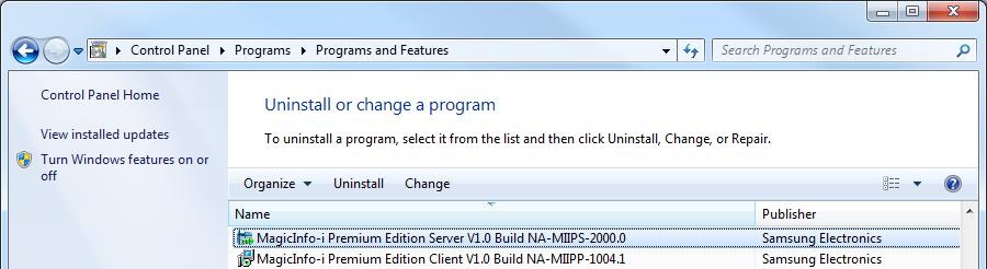 8 MagicInfo Premium Server Considerations for Installation MagicInfo Server can only be installed using a Windows administrator account.