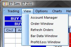 View Account Manager This opens up the Accounts window where you can create, edit and manage your live and simulation trading