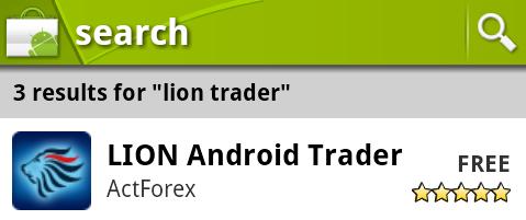 Input the keyword lion trader and search