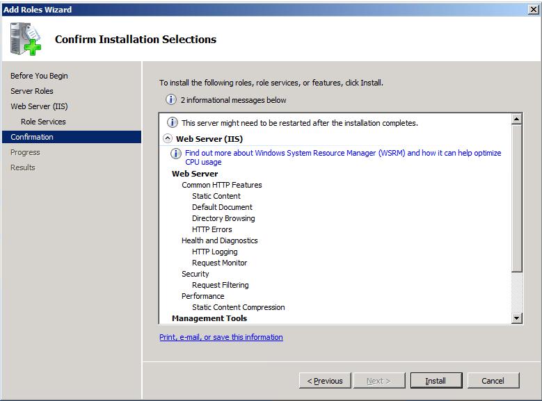 Figure 15 Confirming the installation selections 8.