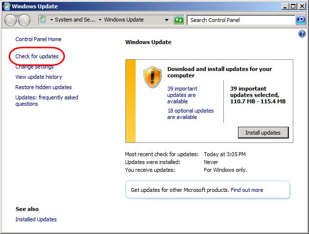 Figure 23 Installing Windows Updates before deploying the VM Image Note: If prompted, you may need to reboot and repeat the check for updates in case there are additional updates to install.