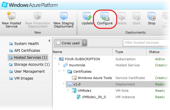 Figure 83 Updating the configuration of your service deployment 4. In the Configure Deployment dialog, select the option labeled Edit current configuration.