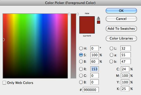 Colors in Photoshop RGB Mode CMYK