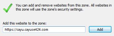 Click Sites. 4. In the Sites window, enter your institution's Cayuse 424 URL as it appears in your browser.