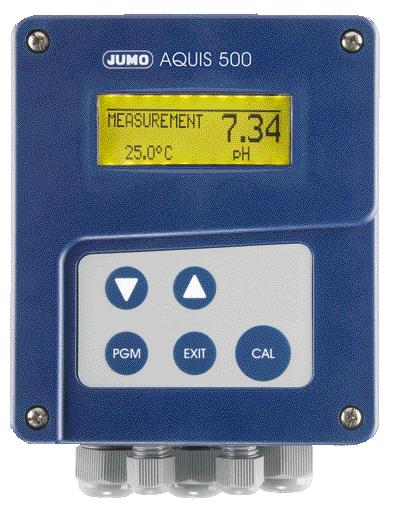 Data Sheet 202560 Page 1/12 JUMO AQUIS 500 ph Transmitter/Controller for ph, ORP, NH 3 (ammonia) concentration and temperature Brief description The device is used for measuring/controlling the ph,