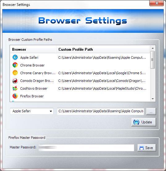 Browser Settings Browser Settings help you to tweak & customize Social Password Recovery operations as per you need.