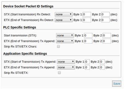 Device Socket Packet ID Settings 4.5.2. Device Socket Packet ID Settings This subsection discusses the Socket Packet ID Settings area of the Ethernet Device Interface Configuration page.