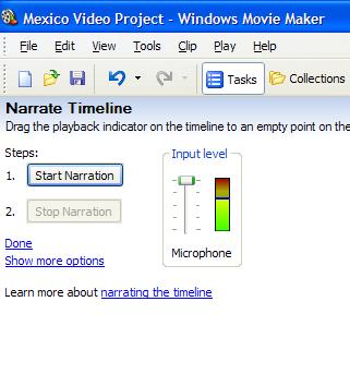 Troy School District a. Add any video clips, pictures, titles, or credits that you want to display in your project to the storyboard/timeline. b. On the Tools menu, click Narrate Timeline.