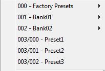 Program and bank numbers may change while you add folders and presets, so you should be careful when naming them if bank and program numbers matter to you.