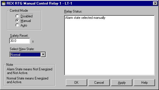 Manual Control Relay option, or from the WinSetup Service menu choose Devices/Manual Control Relay: 3 Make sure that an