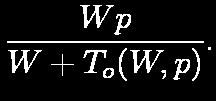 + To Tp = (W+To)/p (9) Finally, we write the expression for efficiency as