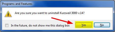 3. Follow the prompts to uninstall Kurzweil 3000. For example, choose Yes to uninstall the software and Yes to restart your computer. 4.