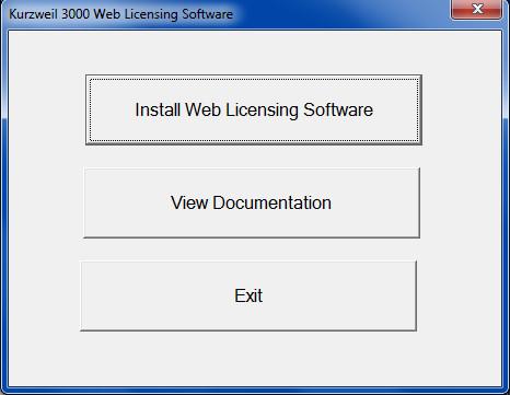 4. Press the Install Web Licensing Software and Next buttons when prompted. 5.