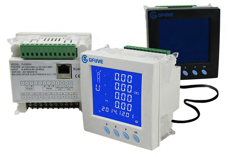 FU2200B 0-800V Ethernet Power Meter with Data Logger FU2200B is a three-phase multifunction power and energy meter manufactured by GFUVE.