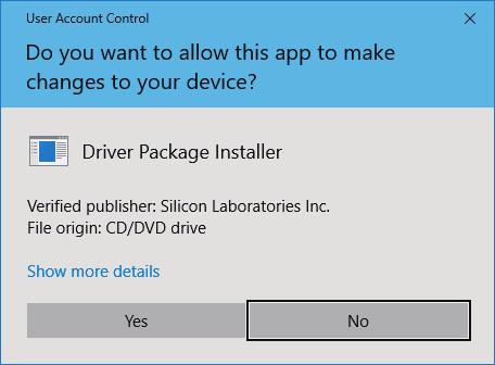 3. DRIVER INSTALLATION Windows 10 NOTE: NEVER connect the USB cable between the radio and the PC until AFTER the USB driver has been installed.