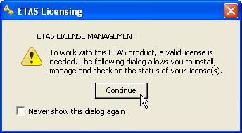 License File The result of your activities is the provision of a file <name>.lic with which you can license your software in the ETAS License Manager. 2.5.