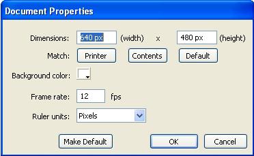 1. Preparation [1]. Open Flash MX Professional 2004. [2]. Open the Document Properties.