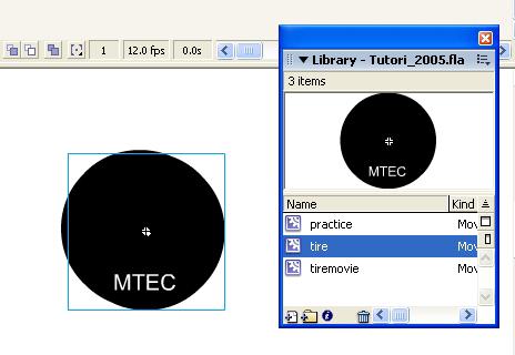 [2] Create an Animation Symbol Step1. Create a Element(a tire) which you need in the Animation. (1) Create a New Symbol (Symbol name: tire). (2) Draw a circle with Oval Tool.