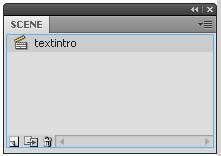 Scene 1 and rename that t be textintr (press Enter when cmplete).
