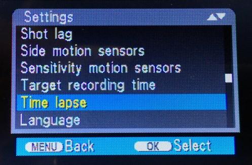 1 3 Step 15 - Next Will be Time Lapse, now you can adjust this modes, by turning it Off and ON, and set the accurate time.