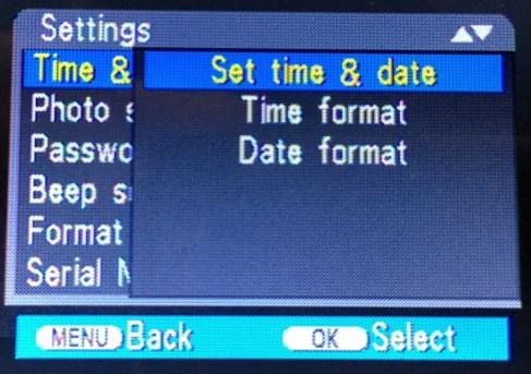 1 Step 16 - Next Will be the Time & Date, You need to set the correct time and date as this will appear on screen during