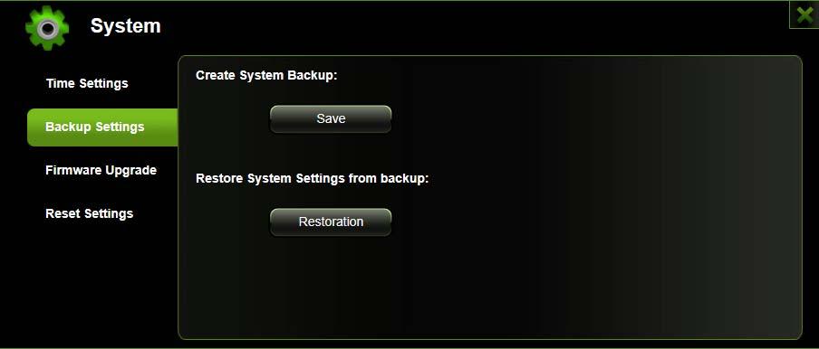 Please note that this process will not create a backup of the Wi-Fi SD/USB contents. Simply click on the Save button create the backup.