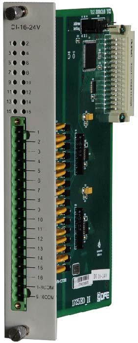 DI Board 4 levels of wetting voltage: DC 220V, 110V, 48V, 24V 16 channels, organized in 2 eight-channels groups, Each group has 1 common wetting power input terminal.