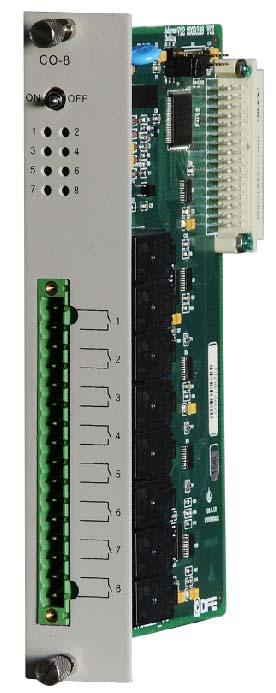 CO Board 8 independent outputs Operating power of contacts: DC 240W, AC 2500VA Output time period can be set from 0.
