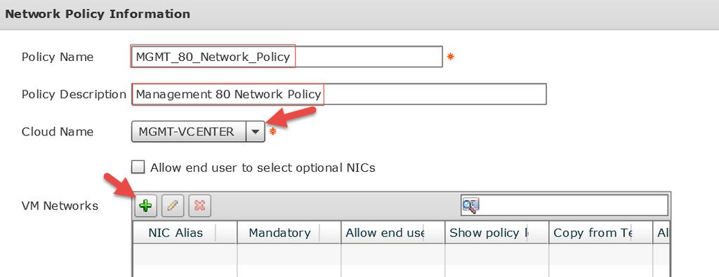 You will notice a Default policy with errors. This policy was automatically created when we added the vcenter Virtual Account.