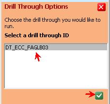 9. Select the drill through target, and click the green