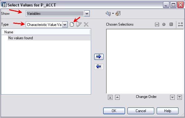 15. Choose Variables from the list box at the top.