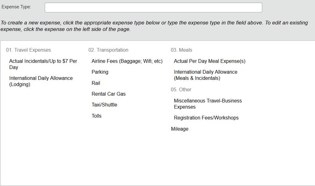 Step 3: From the right side panel, select the expenses that you need to add to
