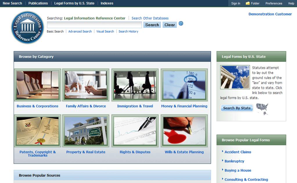 Brwsing Optins Legal Infrmatin Reference Center has several Brwsing ptins available t yu frm the Basic Search screen.