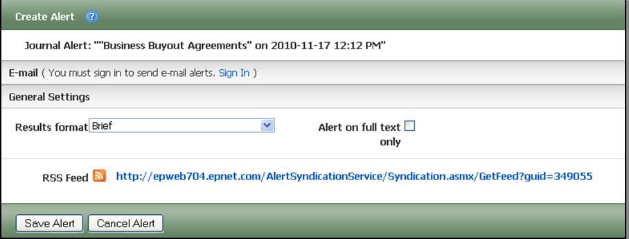 T set up a ne-step RSS jurnal alert: 1. Click the Publicatins link at the tp f the EBSCOhst screen. Once yu have fund the desired publicatin, click the RSS alert icn t the left f the publicatin name.