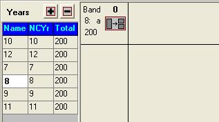 To set up bands in Nova T6: Each year group set up above will have one band defined by default, as shown below.