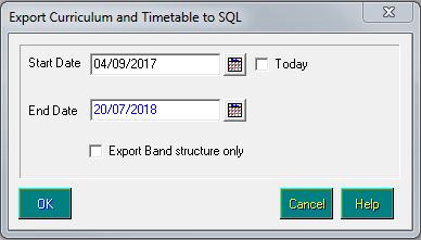 7. EXPORTING BAND STRUCTURES TO SIMS.NET Once all year group, band structures and option blocks have been set up, band structures can be exported to SIMS.