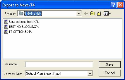 9. CREATE TRANSFER FILE FOR OPTIONS To populate Options with year groups, bands and courses an import from Nova T6 is required.