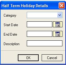 Define the term start and end dates by clicking on each cell and then on the drop down arrow and selecting the relevant date any errors will be detailed
