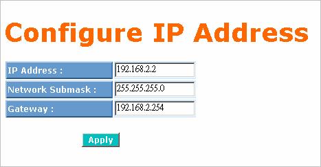Fig. 3-4 Hardware Version: Show the hardware version of this switch. IP Address: Show the IP address of this switch. Click Hyperlink and you can change the IP Address. Subnet Mask: Fig.