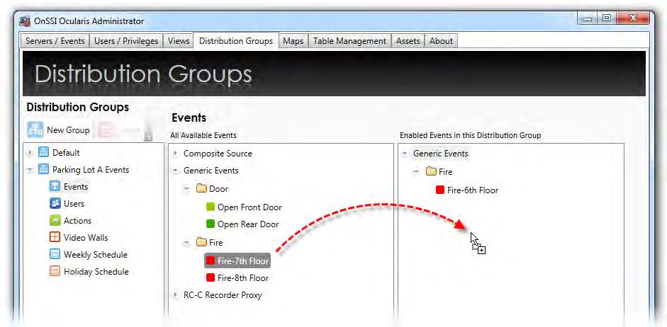 Ocularis Administrator Ocularis Administrator User Manual Events Formerly labeled Filter, the Events item is used to identify the events to be configured in this group.