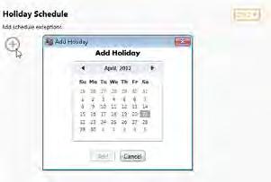 Ocularis Administrator Ocularis Administrator User Manual Holiday Schedule Weekly schedules are for general use throughout the year.