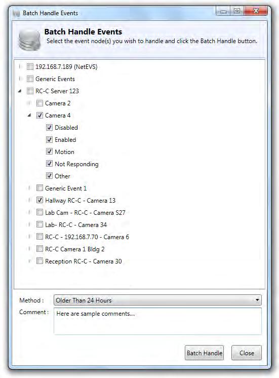 Ocularis Administrator User Manual Ocularis Administrator Batch Handle Events As events occur and users are alerted in the Ocularis Client, operators handle the events.
