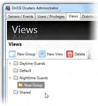 Ocularis Administrator User Manual Ocularis Administrator Creating Views Consider the users and their user groups as they are intended to use the system.