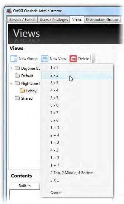 Ocularis Administrator Ocularis Administrator User Manual TO MODIFY THE NAME OF A VIEW GROUP 1. In the Views Tab, double-click the group folder you wish to rename. The folder name becomes highlighted.