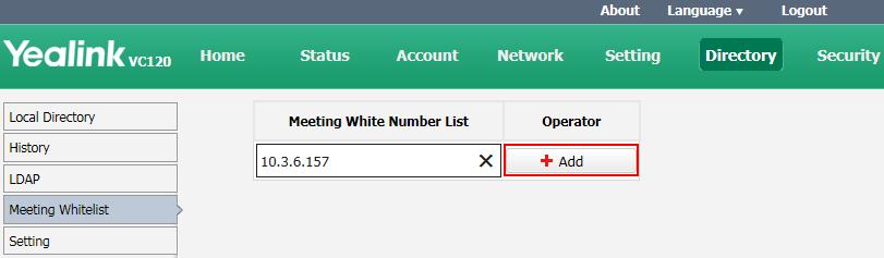 2. Click Delete beside the numbers that you want to delete. The web user interface prompts the message Warning: Are you sure delete the white number?. 3.