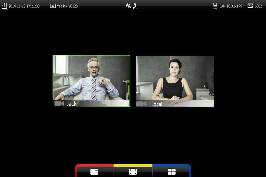 User Guide for the VC120 Video Conferencing Endpoint Same size ( ): All video images are shown in the same size.