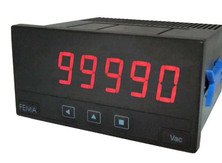 Panel Meters Series M40 Panel meter 96x48mm FEMA ELECTRÓNICA Model M40-P for process signals ( ±20mA and ±10Vdc) Panel meter for process signals in ma and Vdc.